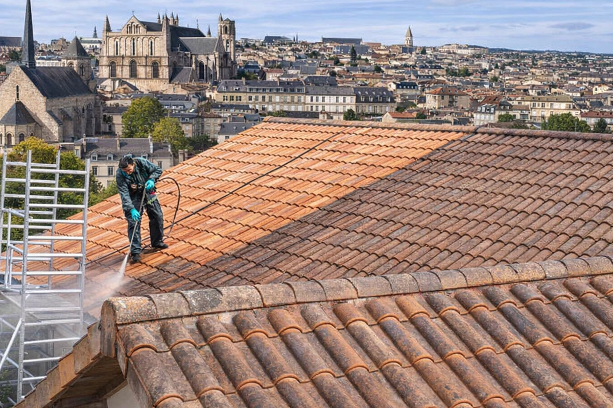 nettoyage toiture poitiers démoussage maison